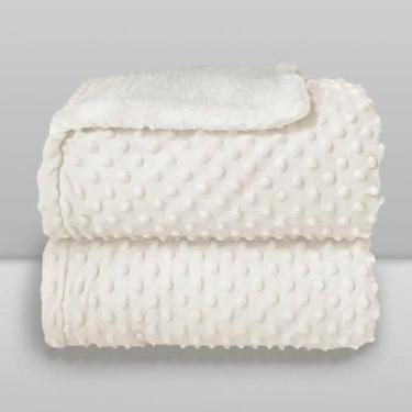 Imagem de Cobertor Bebe Plush Sherpa Dots - LAÇO BEBE, Branco