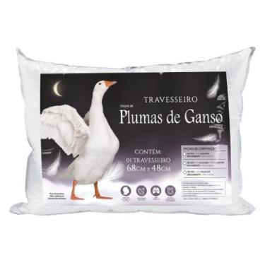 Imagem de Travesseiro Toque de Plumas de Ganso Antialérgico Casa Dona com 5 Unid