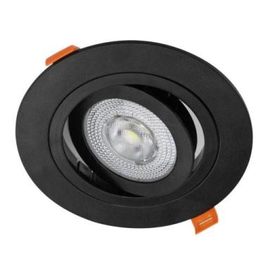 Imagem de Spot Redondo Preto LED Integrado 5W Bivolt Branco Quente - GalaxyATP
