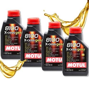 Imagem de Kit 4lt Óleo Motul 8100 Xcess 5w40 Sintético Carro 4 Litros