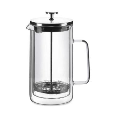 Imagem de Cafeteira French Press em Vidro Parede Dupla Oxford Prateada 1L