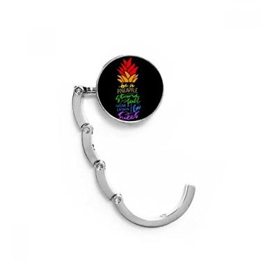 Imagem de Abacaxi LGBT Bandeira do arco-íris citação gancho de mesa gancho decorativo extensão dobrável gancho