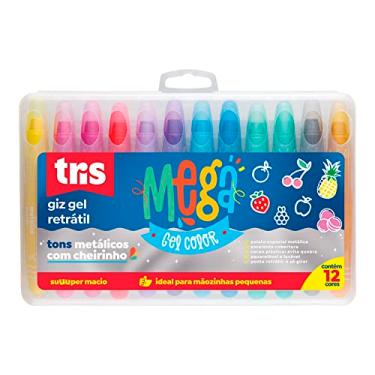 Imagem de Giz Retrátil Mega Gel Color - Metálico - 12 Cores - Tris