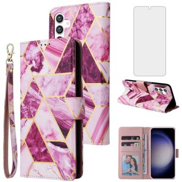 Imagem de Asuwish Compatível com Samsung Galaxy S24 Plus S24+ 5G capa carteira de vidro temperado protetor de tela de couro flip suporte suporte acessórios celulares capas de telefone para S24plus 24S + S 24