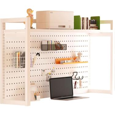 Imagem de Prateleira de armazenamento de mesa para monitor de mesa Rack de exibição de 3 camadas, altura de prateleira ajustável de armazenamento DIY, prateleira de metal de organizador de mesa, para