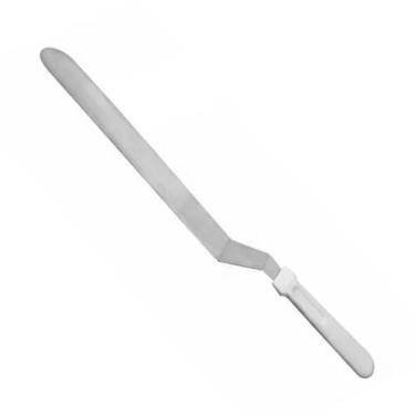 Imagem de Espátula Inox para Confeitar com Degrau Cabo Branco 10" - Doupan