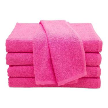 Imagem de Kit com 12 Toalhas de Rosto para Salão de Beleza Rosa - 45x70cm - Prim