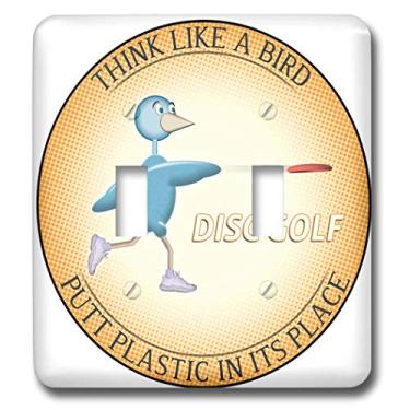 Imagem de 3dRose lsp_19465_2 Think Like A Bird 2 Shows A Blue Bird Having Fun Playing Frisbee Disc Golf Switch Duplo