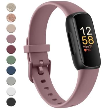 Imagem de Meliya Pulseiras esportivas de substituição para Fitbit Inspire 3 para mulheres e homens, de silicone macio, compatível com Fitbit Inspire 3 Fitness Tracker (Smoke Violet)