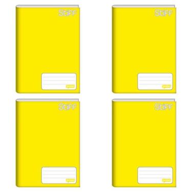Imagem de Kit com 4 Caderno Brochurão 96 Folhas Amarelo 20cmx27cm Jandaia