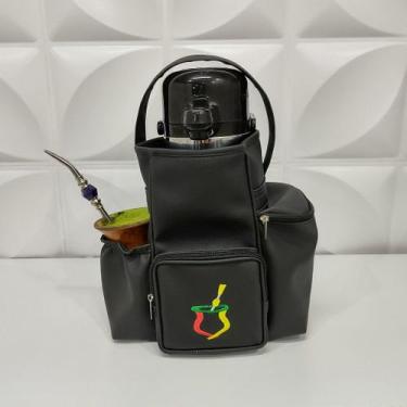 Imagem de Mateira Personalizada para Levar Chimarrão Cor Preta - Coutre Bolsas