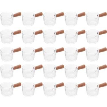 Imagem de Conjunto 25 Molheiras de Vidro com Cabo de Bambu 50ml Cremeiras para R