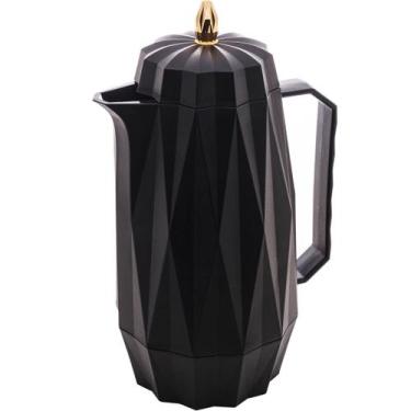 Imagem de Garrafa Térmica Lyor Vintage 1L Preta Bule Café Chá Água Plástico Diam