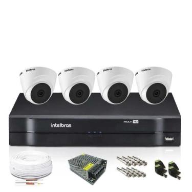Imagem de Kit 4 Camera de Segurança intelbras Infravermelho Dome Full Hd Dvr Mhd