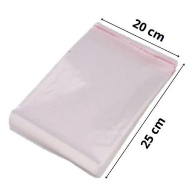 Imagem de Saco Adesivado Plástico Transparente 20x25+5cm Aba 500 Unidades - Luck