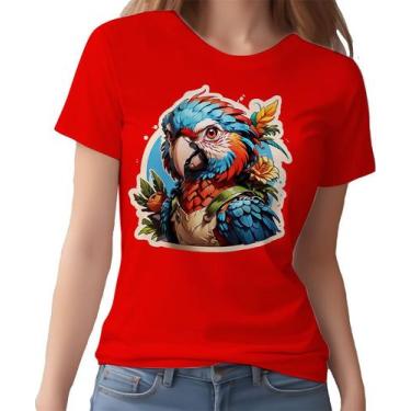 Imagem de Camisa Camiseta Color Sticker Arara Colorida Ave Natureza 4 - Enjoy Sh