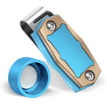 Imagem de CYIYAART Suporte magnético de giz de bilhar, suporte de giz portátil para taco de bilhar com clipe fixo, capa de ponta de giz de taco de bilhar de liga de alumínio para acessórios de sinuca e mesa de