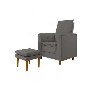 Imagem de Poltrona do Papai/Vovô/Mamãe Sala de Estar Kate Pés Palito Suede Grafi