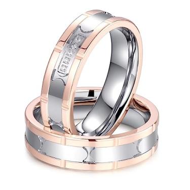 Imagem de Adreamz Anéis de compromisso combinando His Queen Her King para casais, alianças de casamento, coroa a laser e zircônia cúbica, rainha e rei, anéis de casamento dele e dela para casais, Aço inoxidável, Sem pedra preciosa