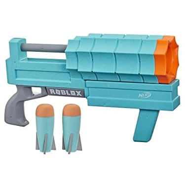 Imagem de Nerf Roblox Sharkbite: Web Launcher Rocker Blaster, Inclui Código para Resgatar Item Virtual Exclusivo, 2 Foguetes, Ação de Bomba