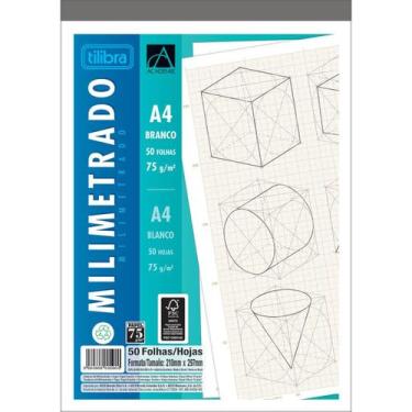 Imagem de Caderno Colado Milimetrado A4 Branco Académie 50 Folhas - Academie, Ún