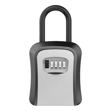 Imagem de Mini Cofre Senha Airbnb Carro Surf Guarda Chaves Dinheiro Com Alça Cinza