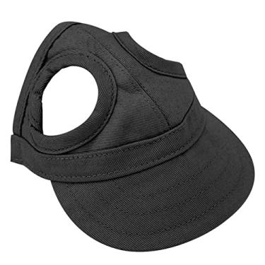 Imagem de Pet Sunbonnet Cap Cap Protection UV Chapéu de Lona Ajustável Com Design de Orelhas Arrebatadas para Atividades Ao Ar Livre Em Azul Preto Rosa (S)