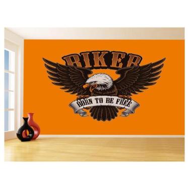 Imagem de Papel De Parede 3D Moto Águia Logo Biker Born 3,5M Cxr101 - Você Decor