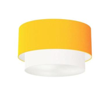 Imagem de Plafon Duplo Cilíndrico Vivare Md-3045 Cúpula Tecido 40x35cm - Bivolt,