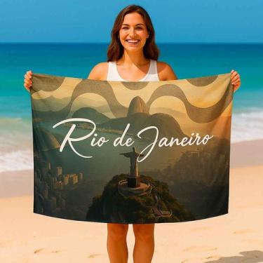 Imagem de Canga/Pareô Sublimado Rio Cristo Redentor 1,00x1,50m - Fera Print - Su