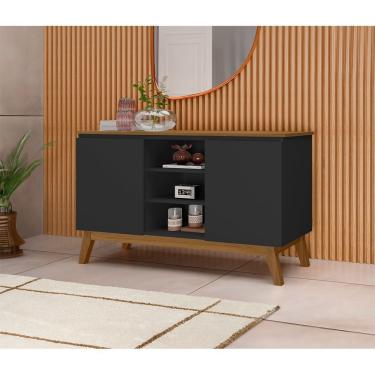 Imagem de Buffet Aparador Retrô Linhares Com 2 Portas Preto/nature