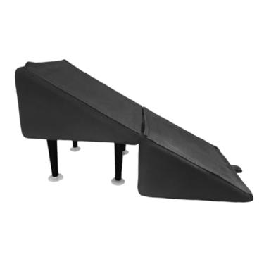 Imagem de Fenteer Escada para cachorro, sofá-cama, escada, apoio para os pés, rampa multifuncional estável para animais de estimação, design 2 em 1 para cães mais, Veludo Preto