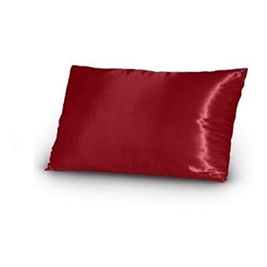 Imagem de 2 Fronhas De Cetim Seda Vermelho Anti Frizz Alto Brilho