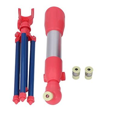 Imagem de Telescópio infantil, 3 ampliações diferentes, botão manual, telescópio infantil faça você mesmo, para presente acima de 3 anos (A18 vermelho)