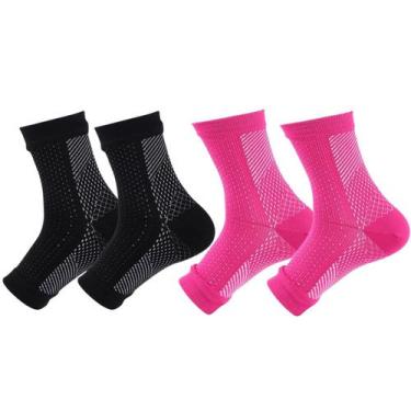 Imagem de Kit 2 pares meias compressão alívia dor pés fascite plantar - SWG, 40-
