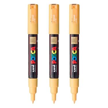 Imagem de posca Marcadores de tinta à base de água PC-1M, ponta extrafina (0,7 mm), damasco, 3 unidades