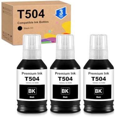 Imagem de Yongairuink Substituição de tinta preta T504 para T504 BK T504120 frasco de tinta compatível com impressoras EPN L4150 L4160 L6171 (3 preta)