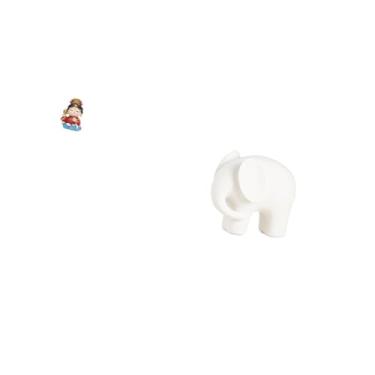 Imagem de Fenteer Estatueta de Cerâmica de Resina, Estátua de Elefante Da Mãe, Ornamento de Escultura Colecionável para Lareira, Armário de Quarto, Estante de Mesa