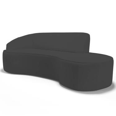 Imagem de Sofá Living 3 Lugares 260cm Braço Esquerdo Mozart D06 Sintético Cinza - Mpozenato