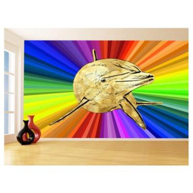 Imagem de Papel De Parede 3D Animais Pop Art Golfinho Cor 3,5M Pxa279 - Você Dec
