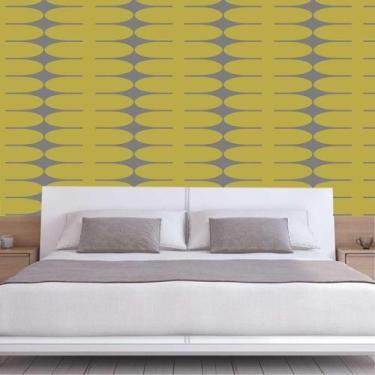 Imagem de Papel De Parede Geométrico Dourado E Cinza Autocolante Sala - LRP