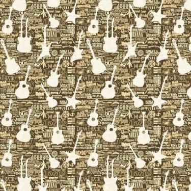 Imagem de Papel De Parede Adesivo Preto Memorial Guitarra Decorativo - LRP