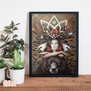 Imagem de Quadro Decorativo O Sagrado Feminino 33X24Cm - Madeira Preta - Quadros