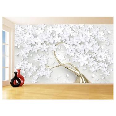 Imagem de Papel De Parede 3D Floral Textura Sala Flores 3,5M Xfl315 - Você Decor