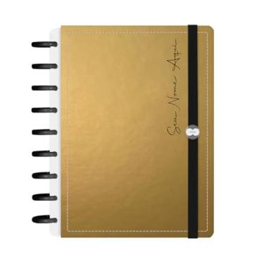 Imagem de Caderno De Disco Iscool Inteligente 140 Folhas Personalizado Solid Metallic Dourada M+