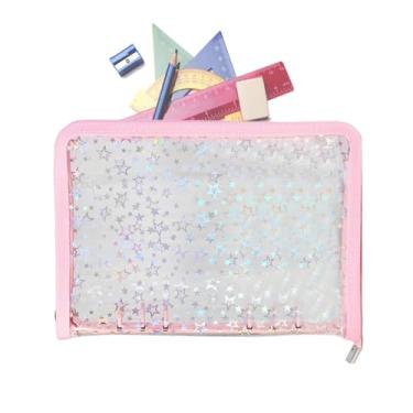 Imagem de Fichário transparente para escola recarregável | Livro de coleta de adesivos A5 | adesivo com zíper para cartões, recibos, ingressos, pequenos acessórios, estudantes, professores, gerentes de