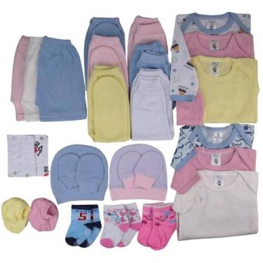 Imagem de Body Bebê+mijão Liso E Estampado Kit C/28 Roupa Bebê Atacado - Tanran 