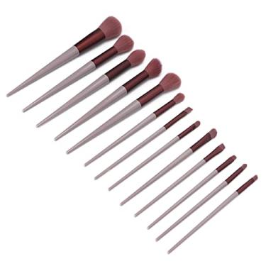 Imagem de Semme Conjunto Completo de Pincéis de Maquiagem, 13 Peças, Profissional, Fibra Macia, Cabelo, pó, Blush, Sombra, Kit para Iniciantes, Amantes de Maquiagem, Material Abs (Rosa)