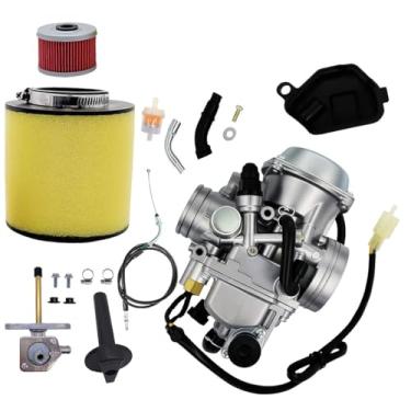 Imagem de Carburador TRX 450 para Honda Foreman 450 TRX 450 TRX450ES TRX450FE TRX450FM TRX450S 1998-2004 com tampa de base e parafuso