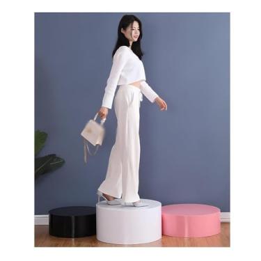 Imagem de Suporte de pedestal redondo para exibição de manequim, base cilíndrica para loja de roupas, prateleira de plataforma de elevação rosa para palco de casamento, 60 x 30 cm